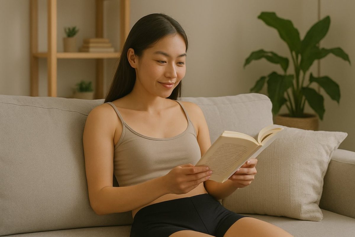 Woman looking happy and confident after significant weight loss from non-invasive treatment.