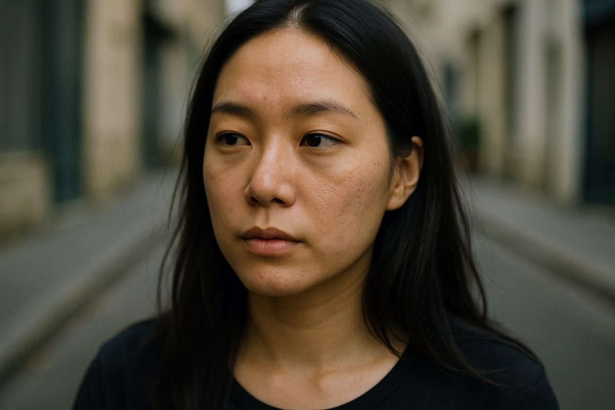 Asian woman with uneven skin texture and dull skin before skin detox treatment.