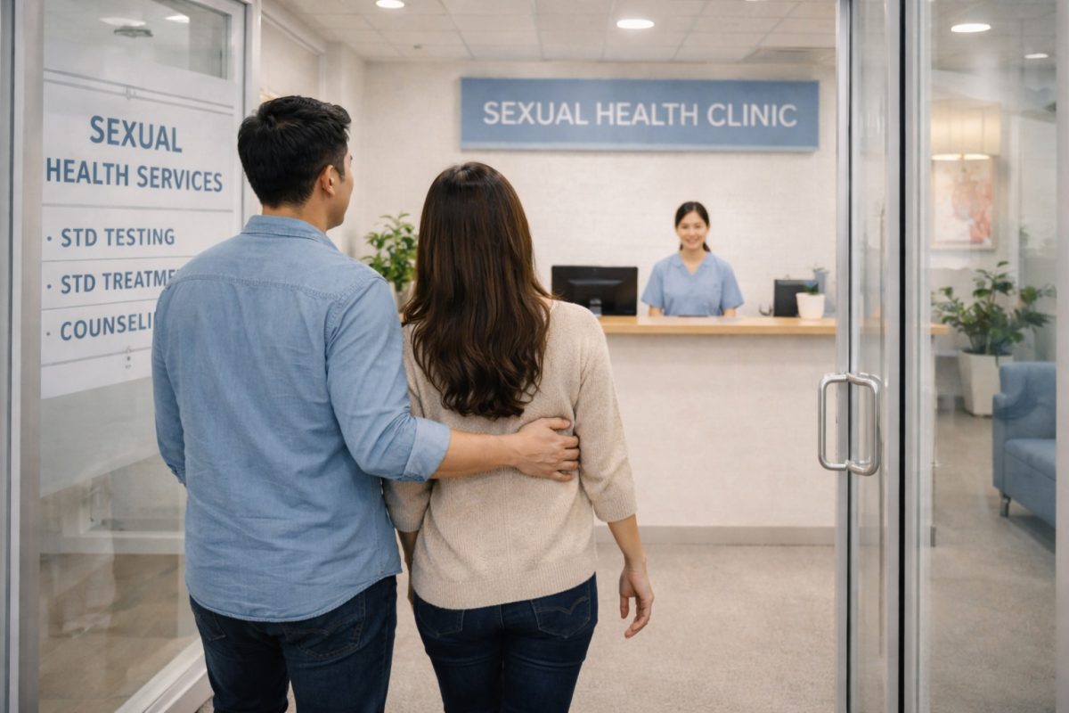 Sepasang suami isteri melawat klinik std