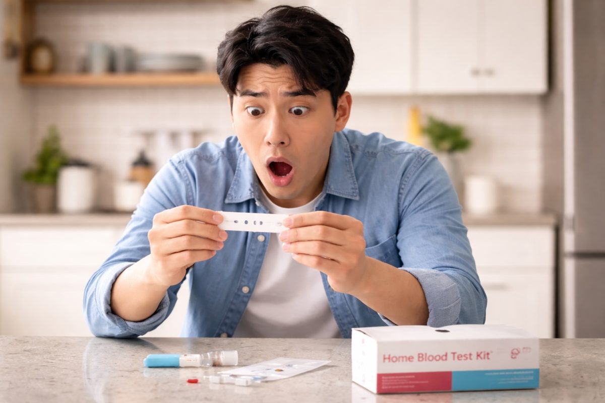 Seorang lelaki terkejut melihat ujian darah